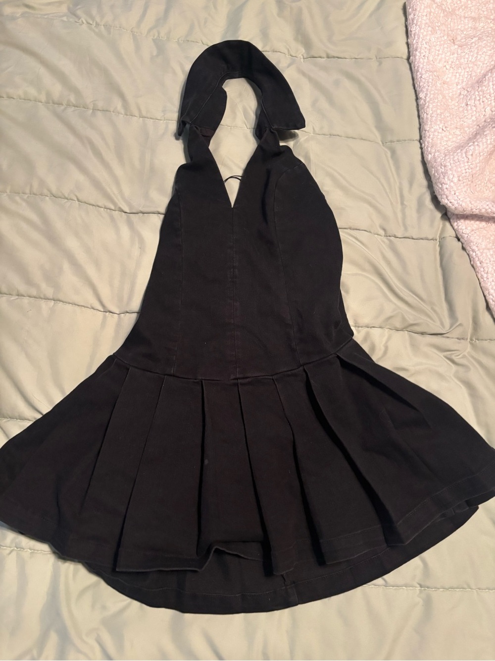 love, Fire Black Halter Mini Dress
